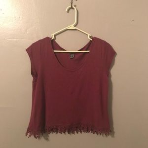 Maroon Crop Top